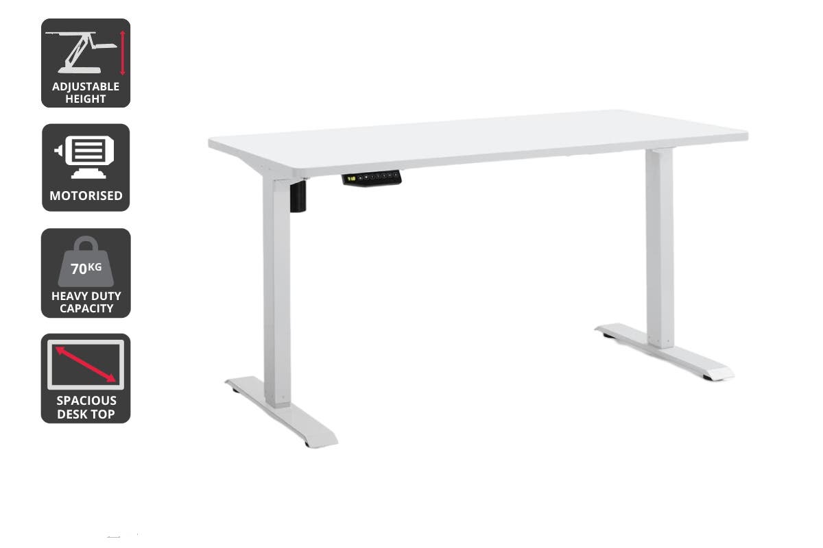 Ergolux Standing Desk Electric Single Motor With Memory Function (White)