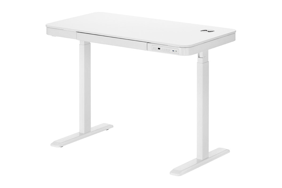 Ergolux Sorrento Electric Standing Desk with Wireless Charging 120 x 60cm (White/White)