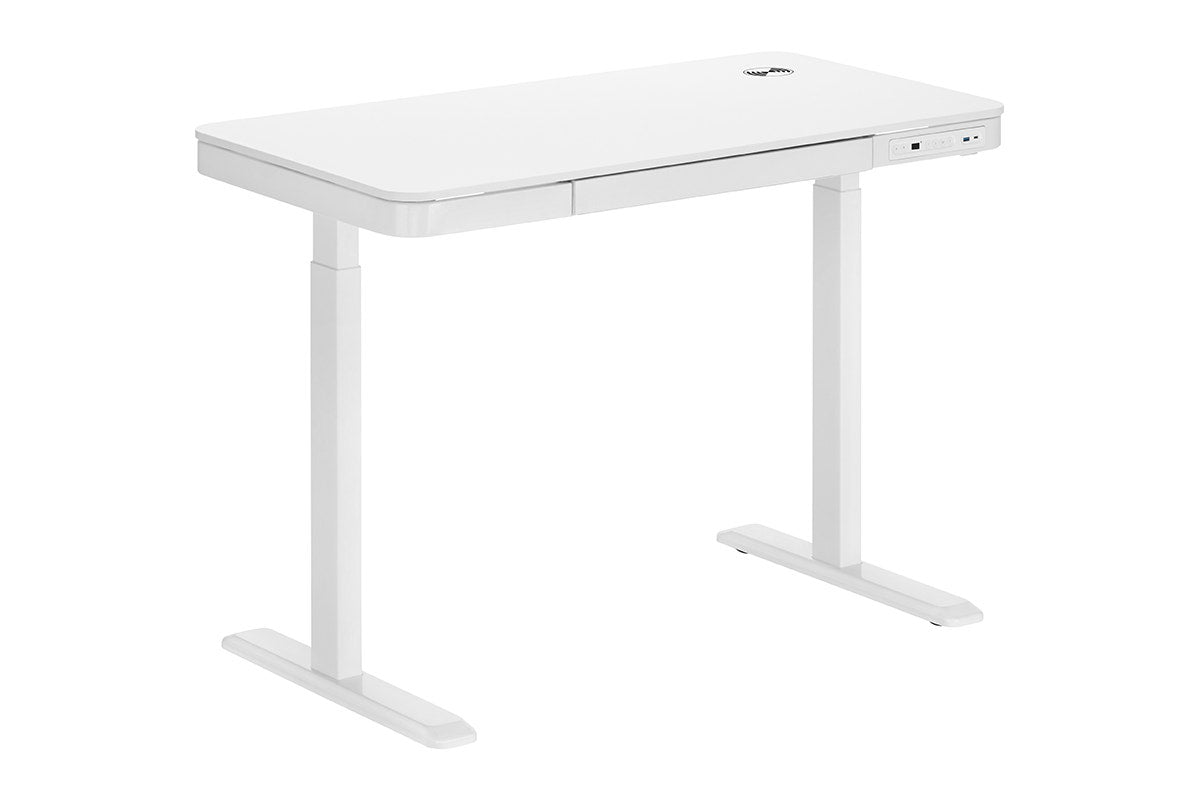 Ergolux Sorrento Electric Standing Desk with Wireless Charging 120 x 60cm (White/White)