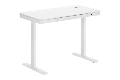 Ergolux Sorrento Electric Standing Desk with Wireless Charging 120 x 60cm - White/White