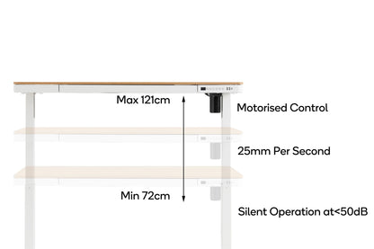 Ergolux Sorrento Electric Standing Desk (White/Natural/Wood)