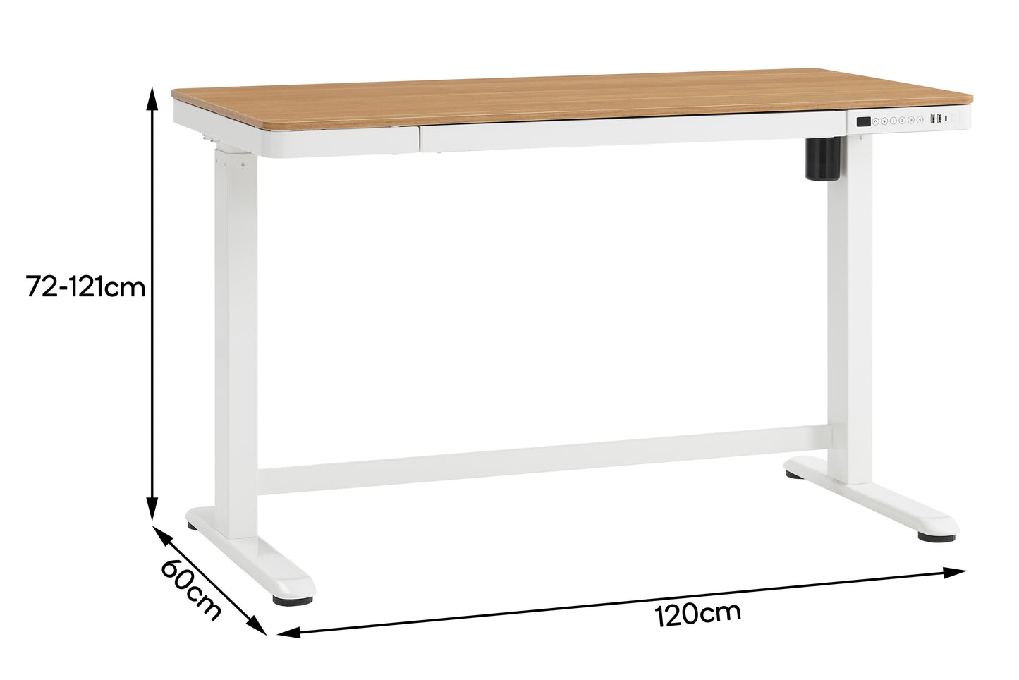 Ergolux Sorrento Electric Standing Desk (White/Natural/Wood)