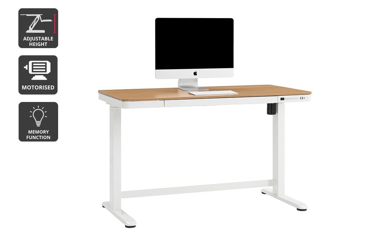 Ergolux Sorrento Electric Standing Desk (White/Natural/Wood)