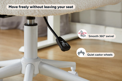 Ovela Teddy Boucle Office Chair (Cream/White)