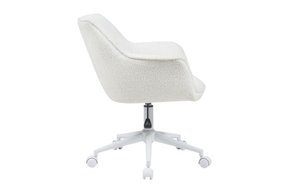 Ovela Teddy Boucle Office Chair (Cream/White)