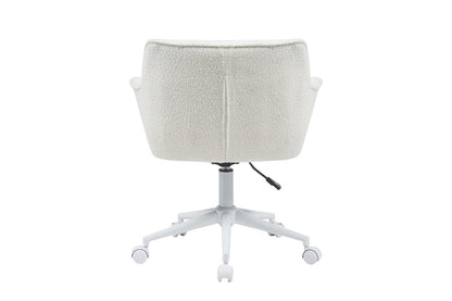 Ovela Teddy Boucle Office Chair (Cream/White)