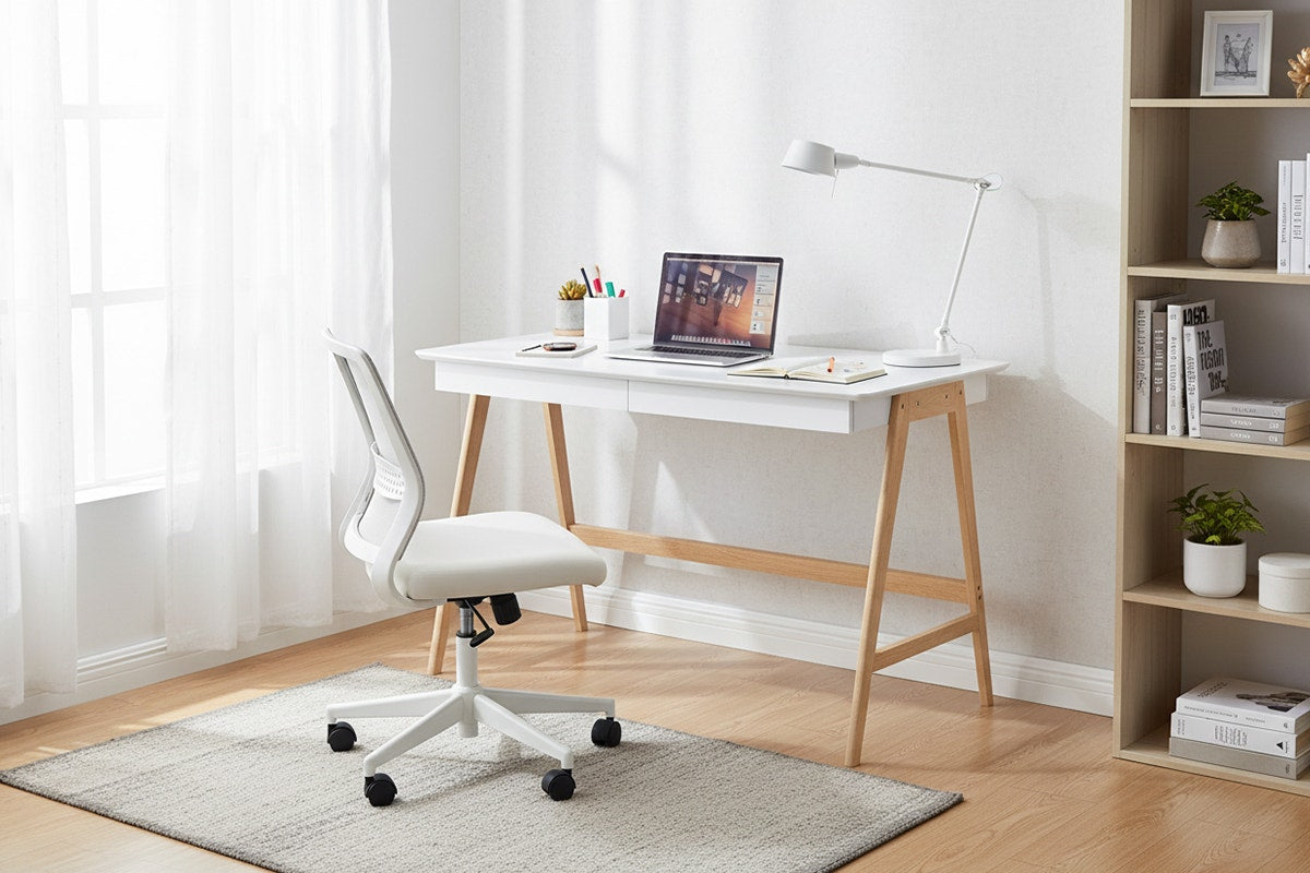 Ergolux Office Writing Desk 120 x 70cm (Oak/White)