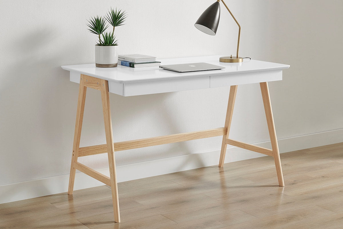 Ergolux Office Writing Desk 120 x 70cm (Oak/White)