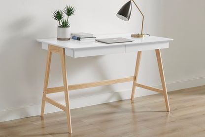 Ergolux Office Writing Desk 120 x 70cm (Oak/White)