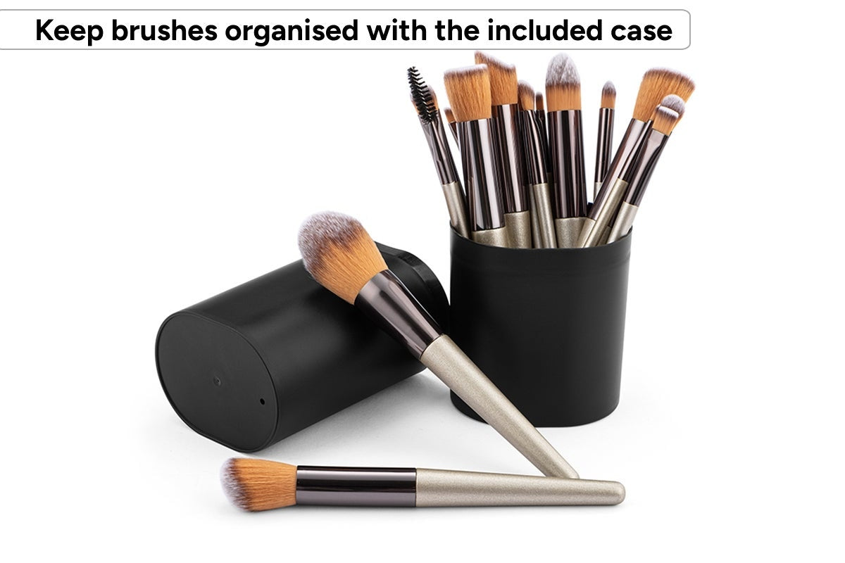 18 Piece Professional Makeup Brush Set with Travel Case