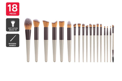 18 Piece Professional Makeup Brush Set with Travel Case