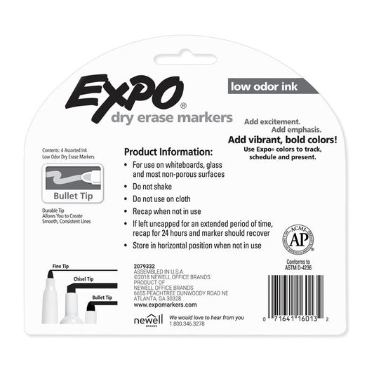 EXPO White Board Marker Bullet Tip Ast Pack of 4 in Box of 6 | Auzzi Store