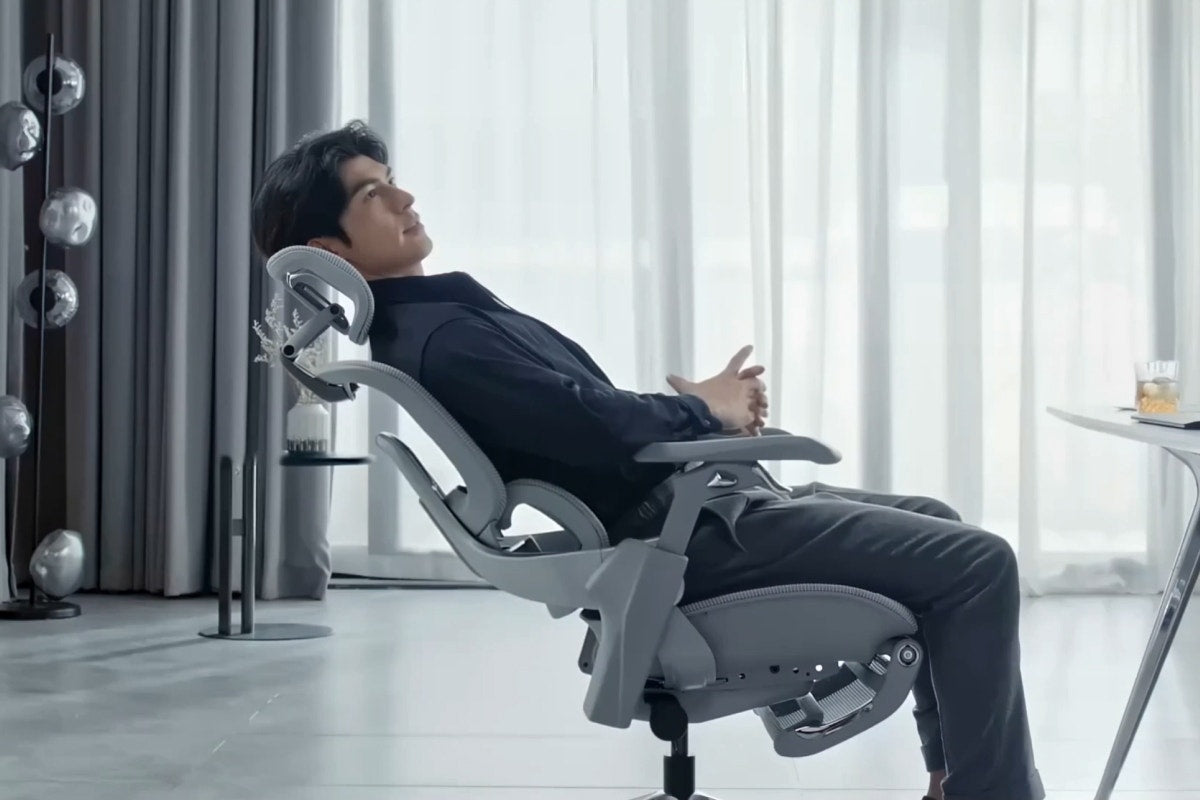 Ergolux Elite Ergonomic Mesh Office Chair with Footrest (Grey)