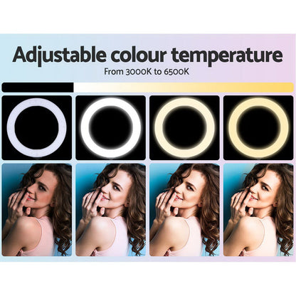 Embellir 14" LED Ring Light 5600K 3000LM Dimmable Stand MakeUp Studio Video | Auzzi Store