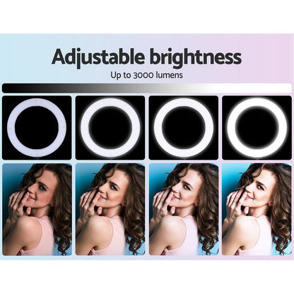 Embellir 14" LED Ring Light 5600K 3000LM Dimmable Stand MakeUp Studio Video | Auzzi Store