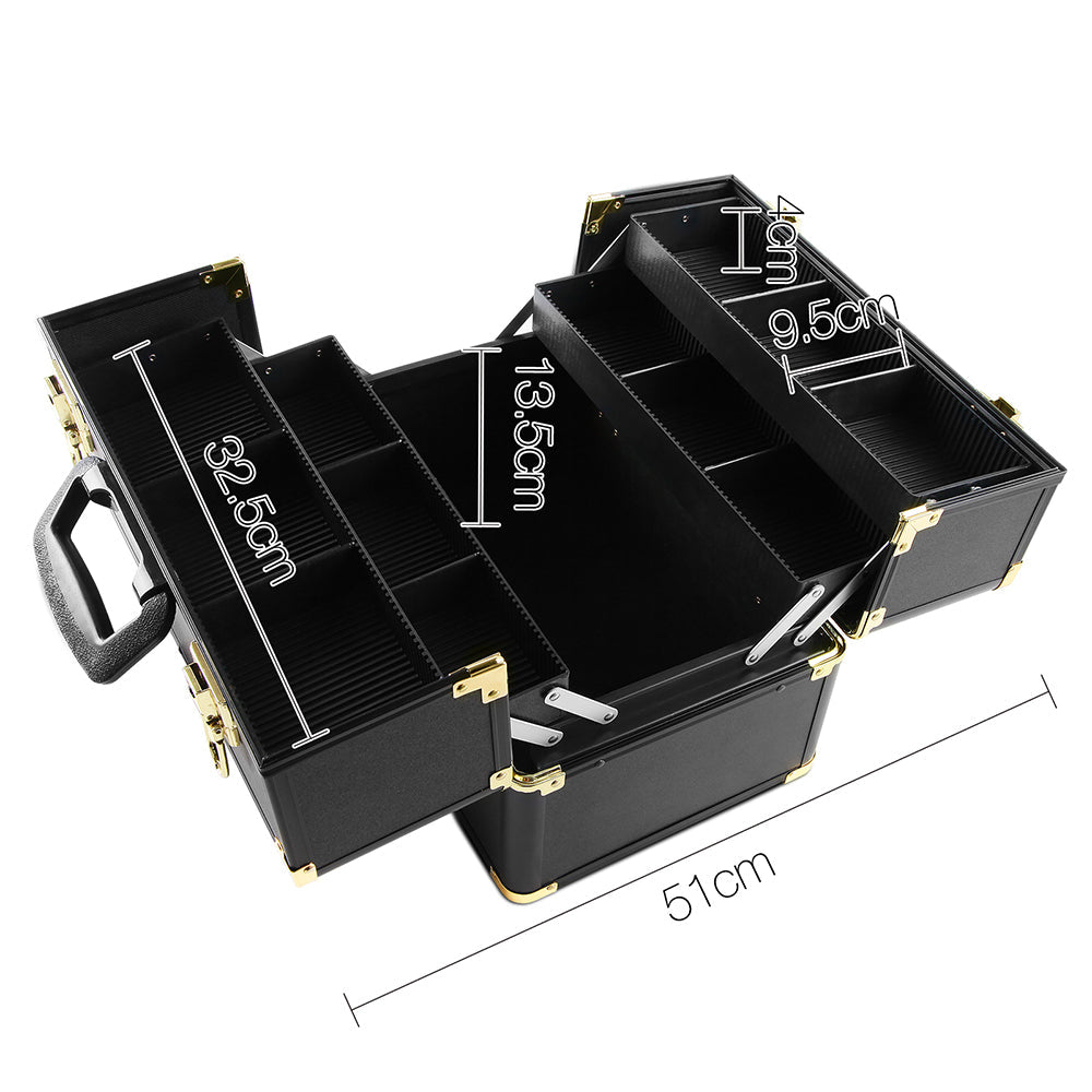 Embellir Portable Cosmetic Beauty Makeup Case - Black & Gold | Auzzi Store