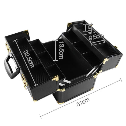 Embellir Portable Cosmetic Beauty Makeup Case - Black & Gold | Auzzi Store