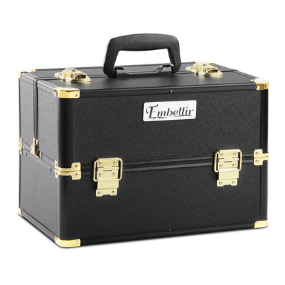 Embellir Portable Cosmetic Beauty Makeup Case - Black & Gold | Auzzi Store