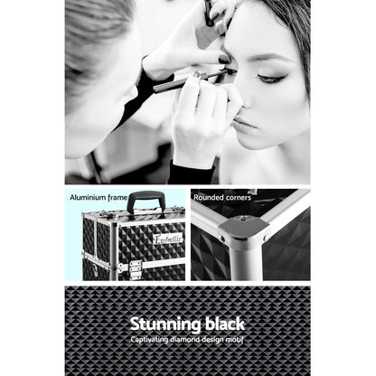 Embellir Portable Cosmetic Beauty Makeup Case - Diamond Black | Auzzi Store