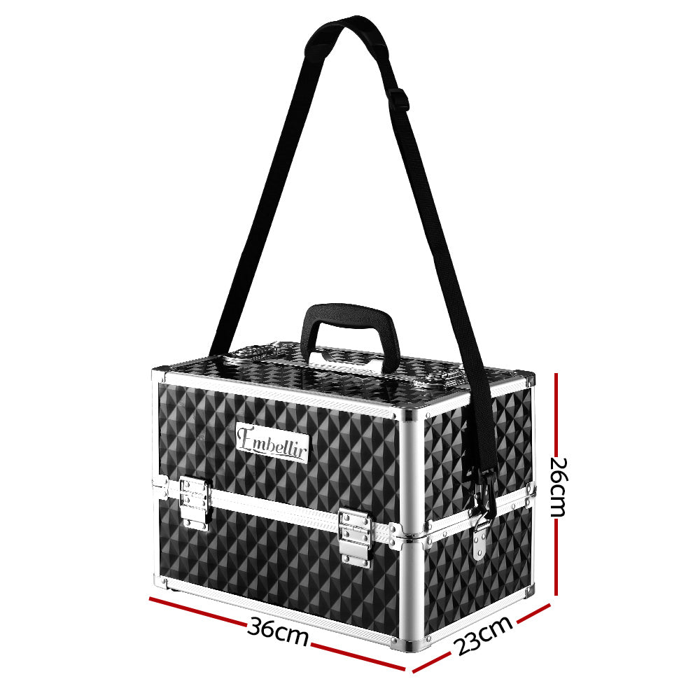 Embellir Portable Cosmetic Beauty Makeup Case - Diamond Black | Auzzi Store