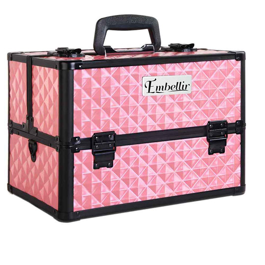 Embellir Portable Cosmetic Beauty Makeup Case - Diamond Pink | Auzzi Store