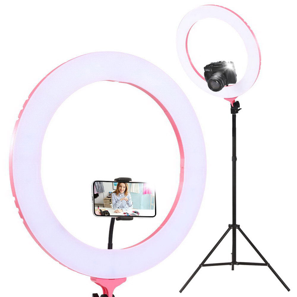 Embellir Ring Light 19" LED 5800LM Dimmable Diva With Stand Make Up Studio Video Pink | Auzzi Store