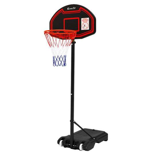 Everfit 2.1M Adjustable Portable Basketball Stand Hoop System Rim Black | Auzzi Store