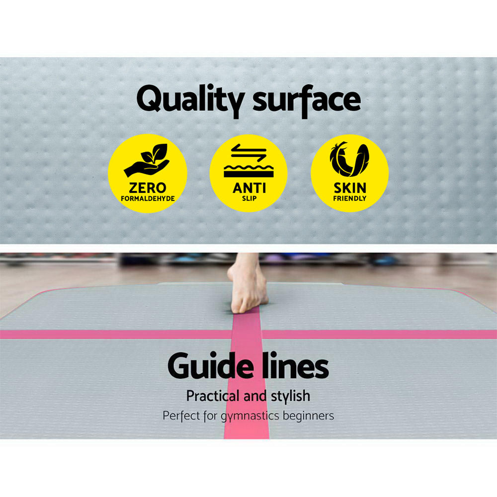 Everfit 3m x 1m Air Track Mat Gymnastic Tumbling Pink and Grey | Auzzi Store