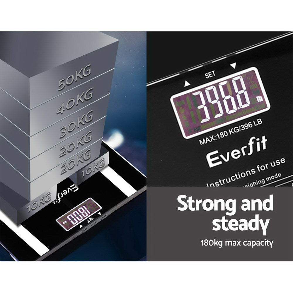 Everfit Bathroom Scales Digital Body Fat Scale 180KG Electronic Monitor Tracker | Auzzi Store