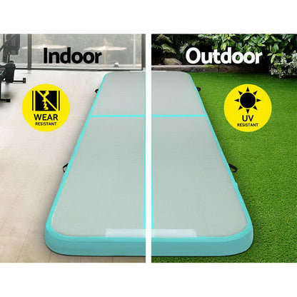 Everfit GoFun 3X1M Inflatable Air Track Mat with Pump Tumbling Gymnastics Green | Auzzi Store