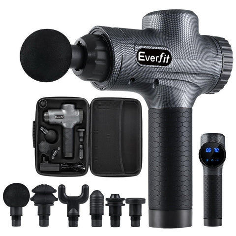 Everfit Massage Gun 6 Heads Massager Electric LCD Vibration Relief Percussion | Auzzi Store