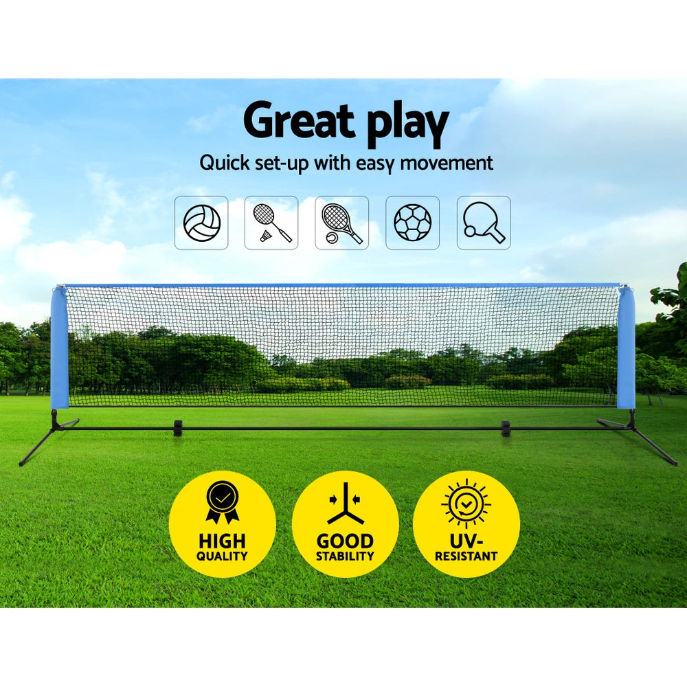 Everfit Portable Sports Net Stand Badminton Volleyball Tennis Soccer 4m 4ft Blue | Auzzi Store