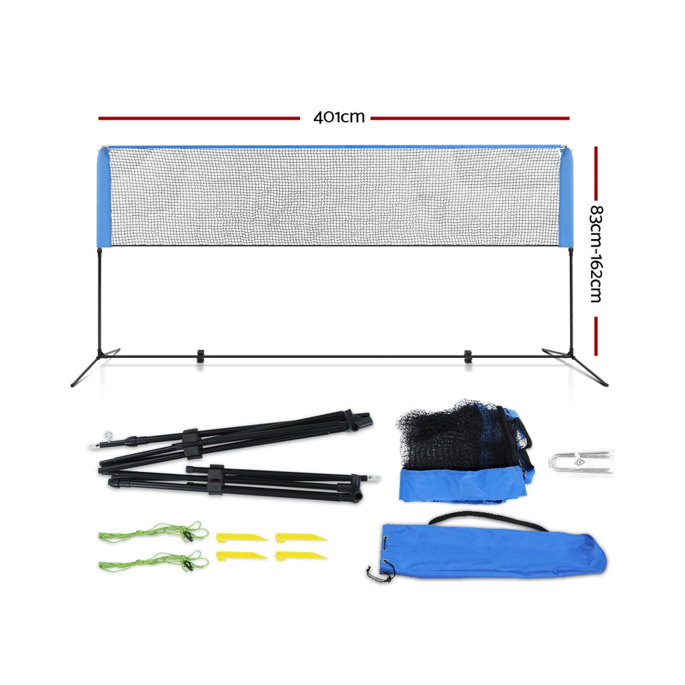 Everfit Portable Sports Net Stand Badminton Volleyball Tennis Soccer 4m 4ft Blue | Auzzi Store