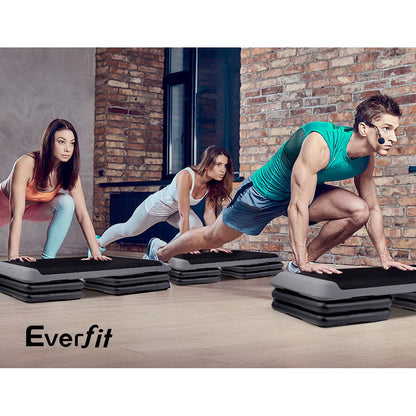 Everfit Set of 2 Aerobic Step Risers Exercise Stepper Block Fitness Gym Workout Bench | Auzzi Store