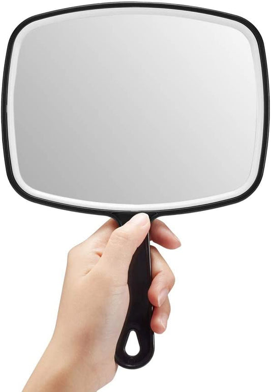 Extra Large Black Handheld Mirror with Handle (24 x 16 cm) | Auzzi Store
