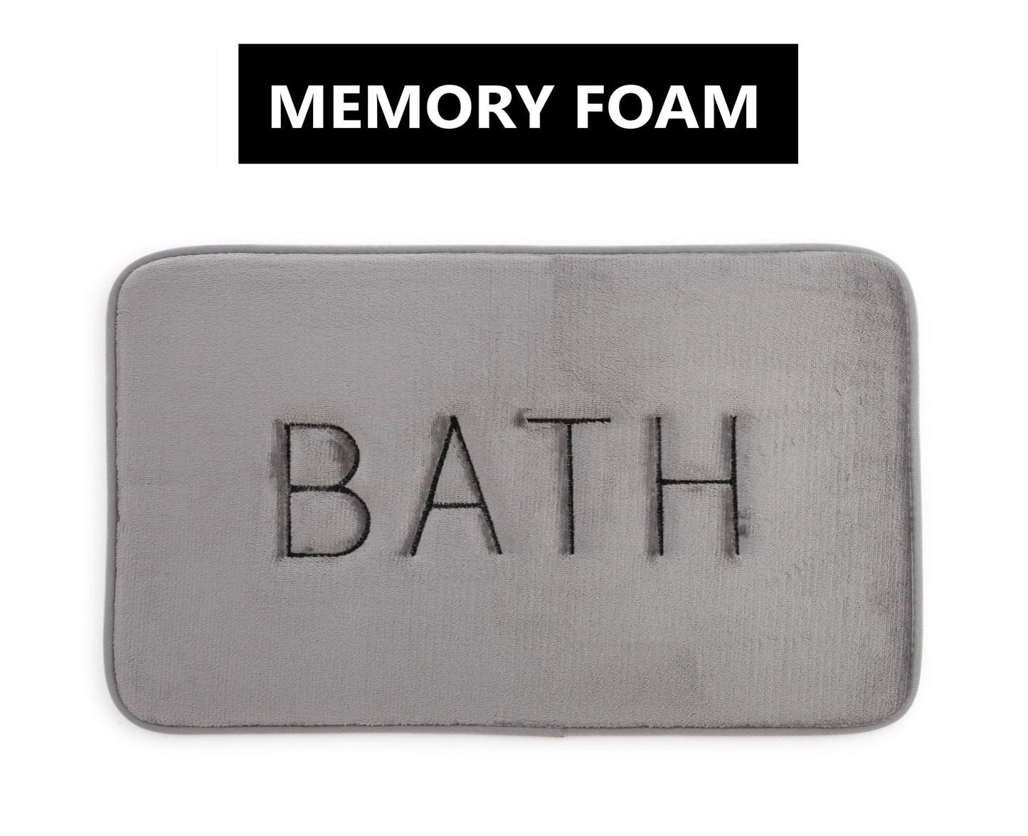 Extra Thick Memory Foam & Super Comfort Bath Rug Mat for Bathroom (60 x 40 cm, Grey) | Auzzi Store