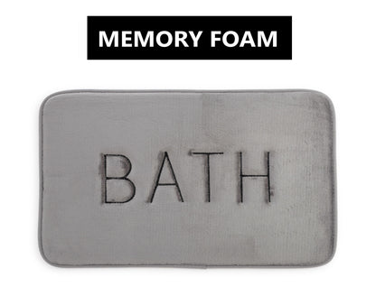 Extra Thick Memory Foam & Super Comfort Bath Rug Mat for Bathroom (60 x 40 cm, Grey) | Auzzi Store