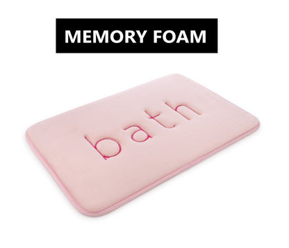 Extra Thick Memory Foam & Super Comfort Bath Rug Mat for Bathroom (60 x 40 cm, Pink) | Auzzi Store