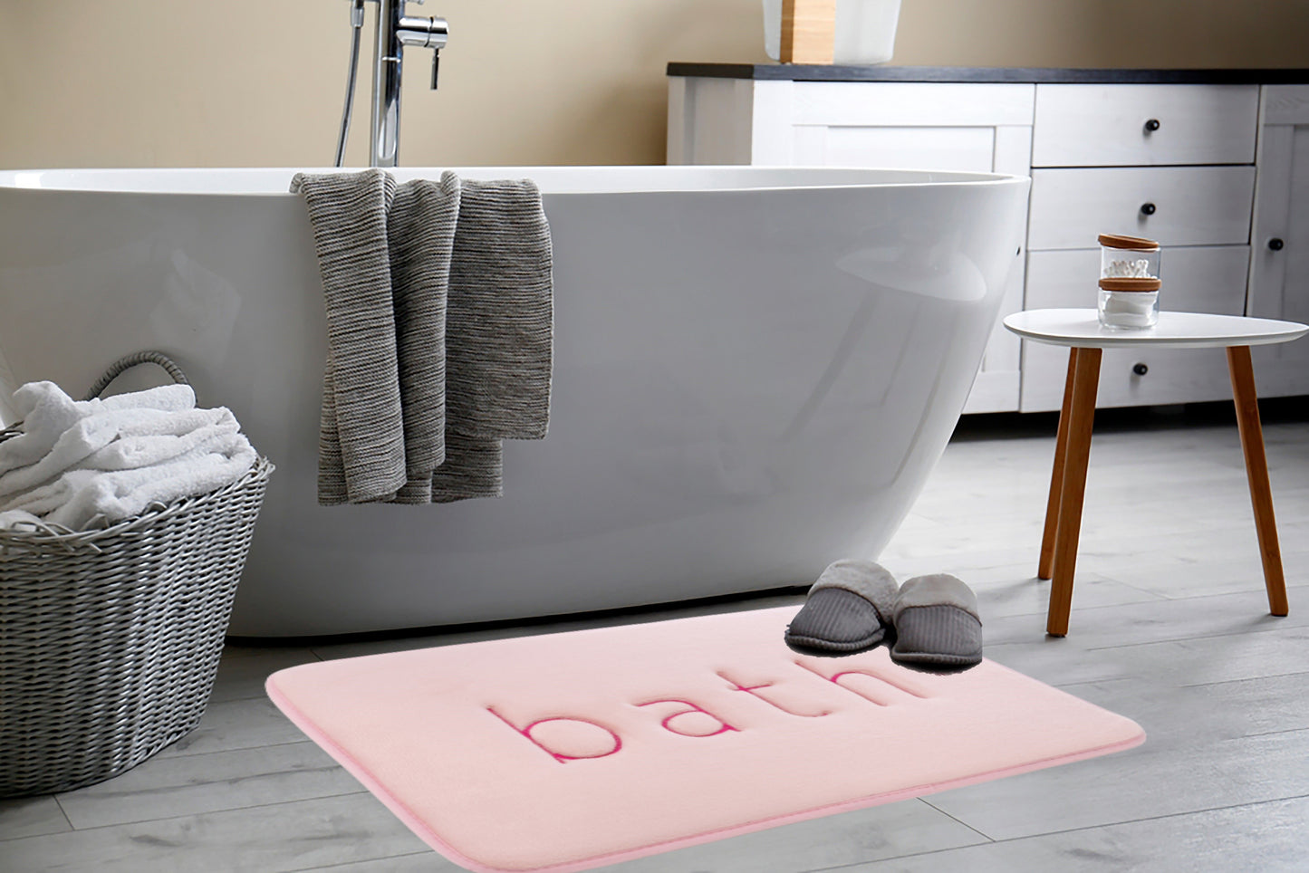 Extra Thick Memory Foam & Super Comfort Bath Rug Mat for Bathroom (60 x 40 cm, Pink) | Auzzi Store