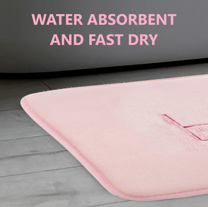 Extra Thick Memory Foam & Super Comfort Bath Rug Mat for Bathroom (60 x 40 cm, Pink) | Auzzi Store