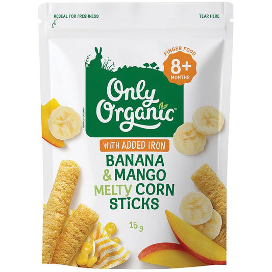 Only Organic Banana Mango Melty Corn Sticks - 15g of Pure Delight-Auzzi Store