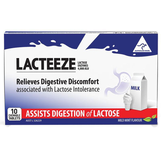 Lacteeze 10 Tablets - Digestive Relief for Lactose Intolerance-Auzzi Store