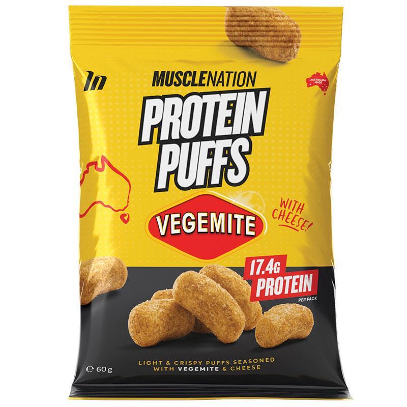 Muscle Nation Protein Puffs - Vegemite 60g | High-Protein Snack