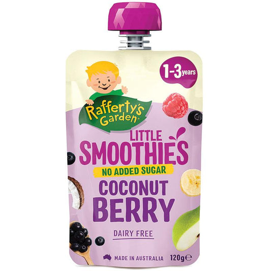 Raffertys Garden Coconut Berry Little Smoothie Pouch 1-3 Years 120g - Delicious & Nutritious Smoothie!