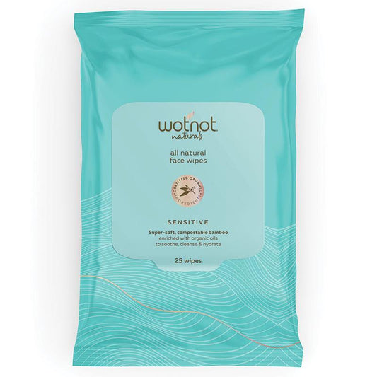 WotNot Natural Organic Sensitive Facial Wipes 25 - Gentle Cleansing for All Skin Types-Auzzi Store