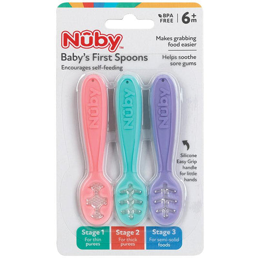 Nuby 3 Stage Dipper Spoons - Baby Feeding Utensils