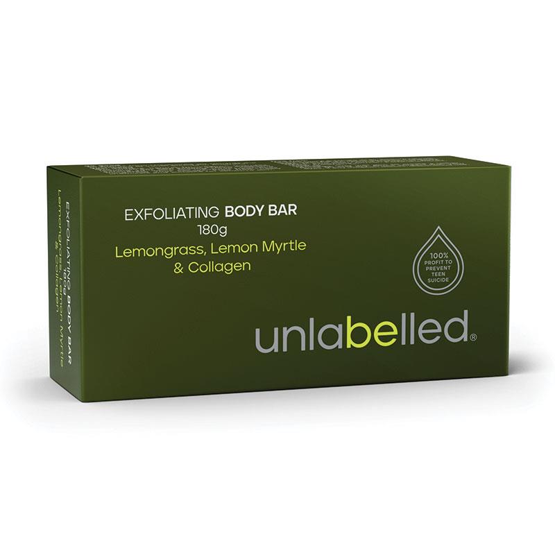 Unlabelled Exfoliating Body Bar w/ Lemongrass, Lemon Myrtle & Collagen - 180g