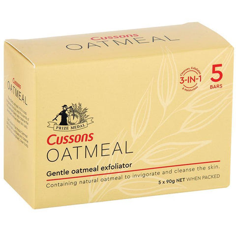 Cussons Prize Medal Oatmeal Soap Bar 5x90g – Cleanses Pores & Invigorates Skin - Auzzistore