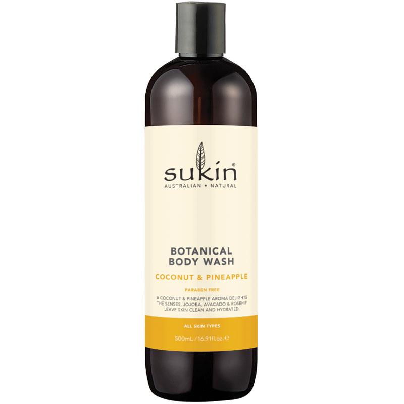 Sukin Pineapple & Coconut Body Wash 500ml – Hydrates with Jojoba & Rosehip