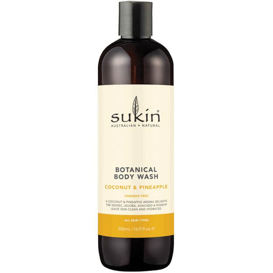 Sukin Pineapple & Coconut Body Wash 500ml – Hydrates with Jojoba & Rosehip